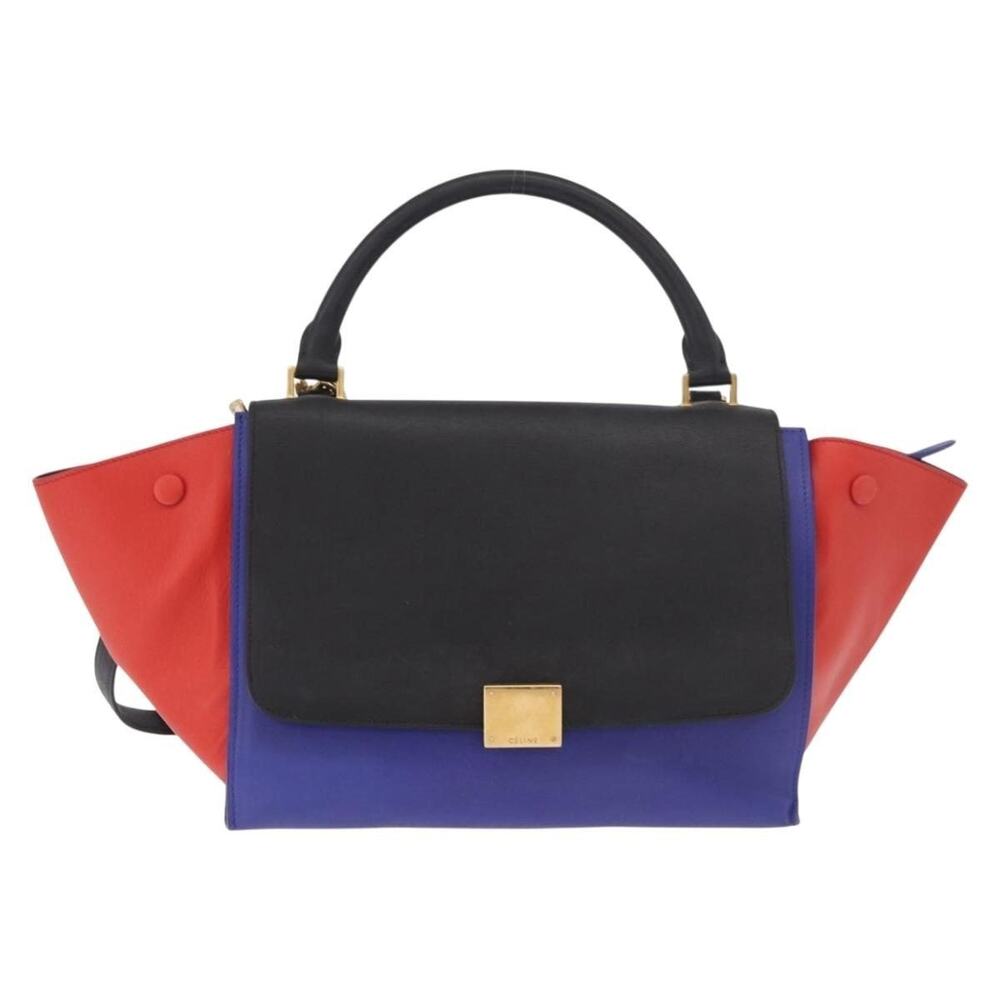 Celine Leather Trapeze Handbag Red